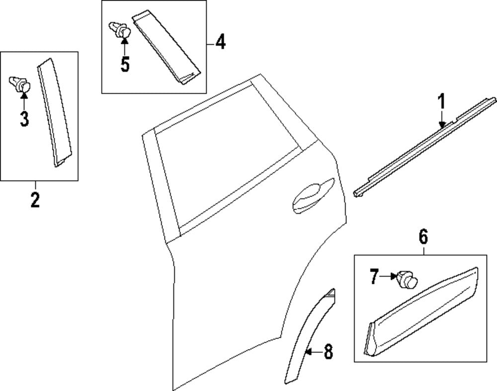 GENUINE Rear Door Molding LEFT Driver Side 2023-2025 Mazda CX-50 VA40-51-RF0