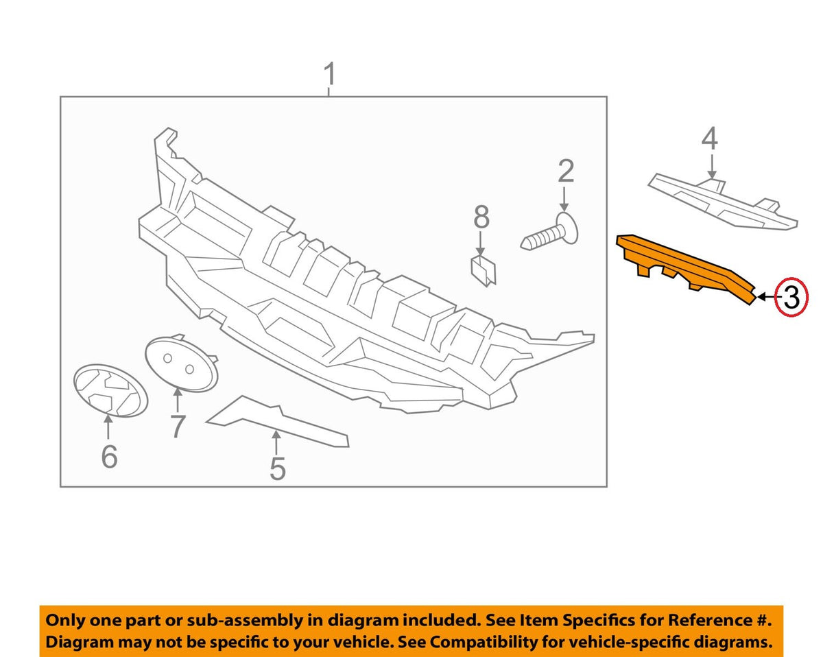 GENUINE OEM Mesh Radiator Grille RIGHT Hyundai Accent 2012-2014 86356-1R000