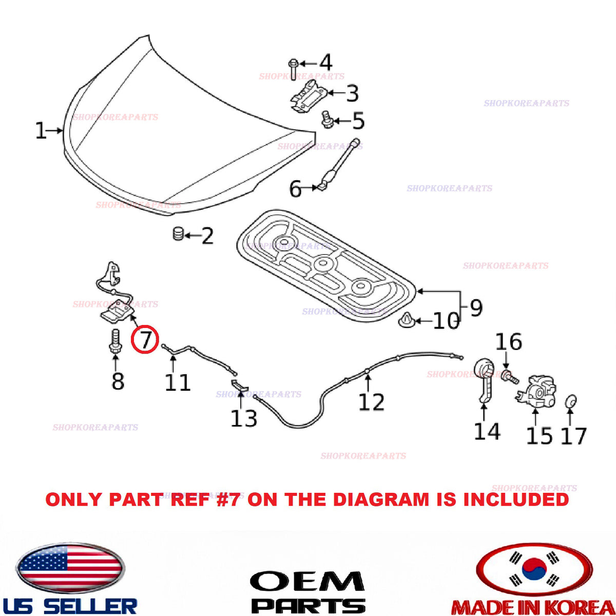 GENUINE Hood Lock Latch Assy ⭐OEM⭐ HYUNDAI SANTA FE 2019-2023 81130S1000