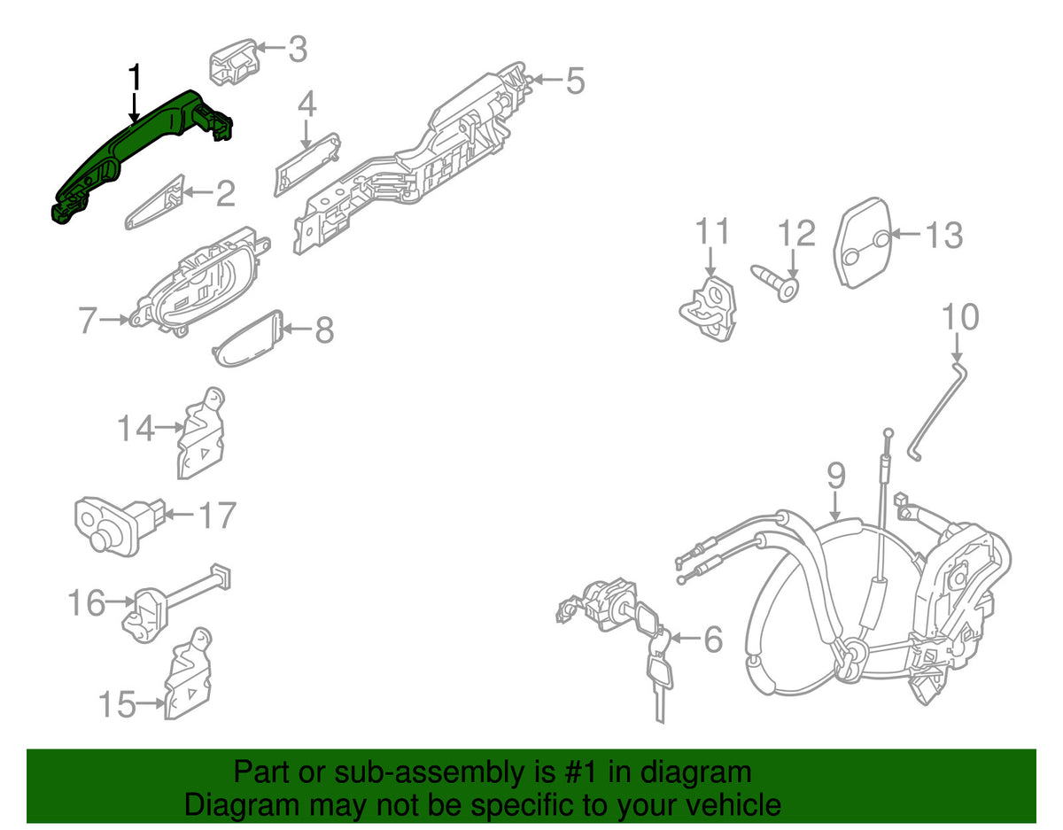 GENUINE OEM Front Door Handle LEFT or RIGHT Outside 2017-2024 Armada QX80