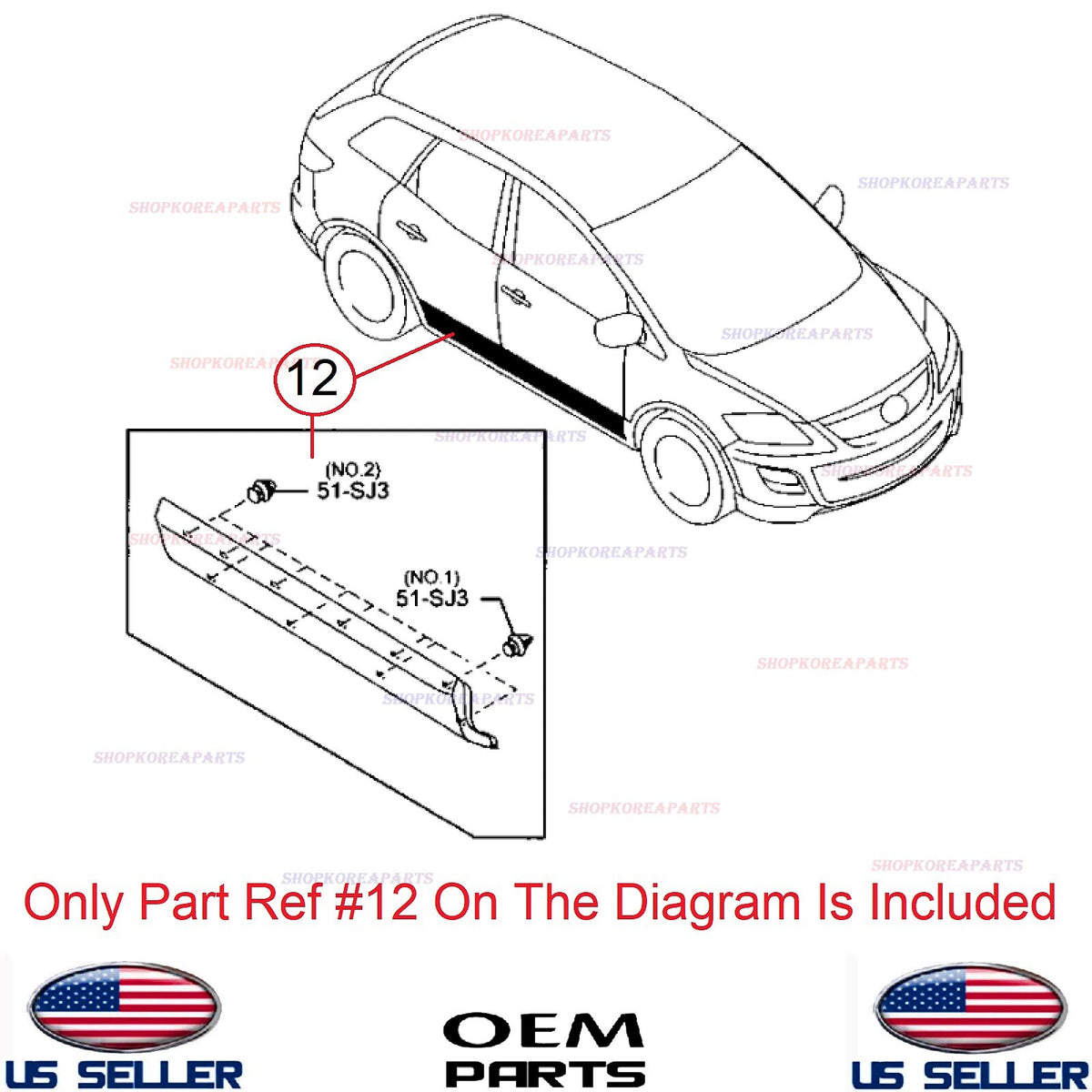 GENUINE Rear Door Lower Molding RIGHT Passenger Side ⭐OEM⭐ Mazda CX-9 2007-2015