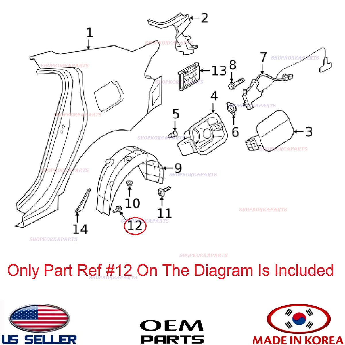 1 pcs GENUINE OEM Fender Liner Mounting Clip HYUNDAI KIA *See compatibility