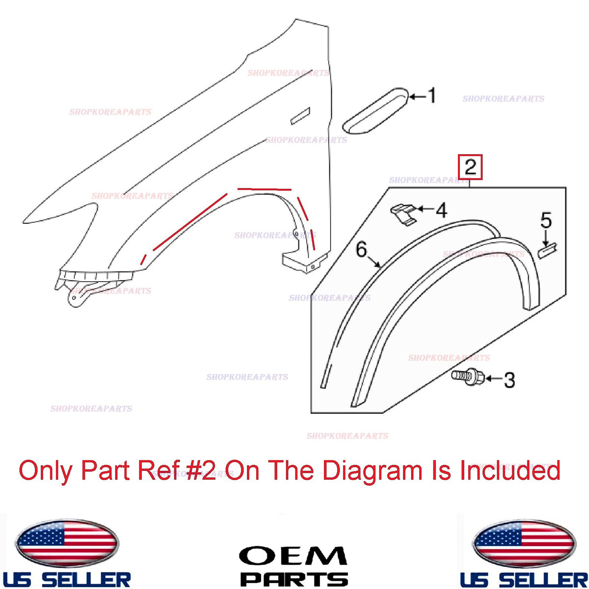 GENUINE Front Fender Wheel Molding LEFT Driver Side OEM Outlander Sport 2011-18
