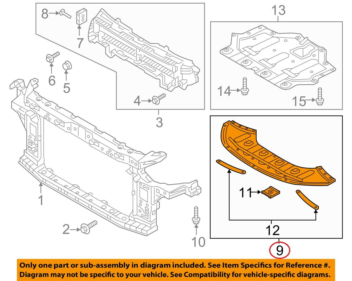 PANEL UNDER COVER FRONT GENUINE! HYUNDAI SONATA HYBRID 2018-2019 29110C1600