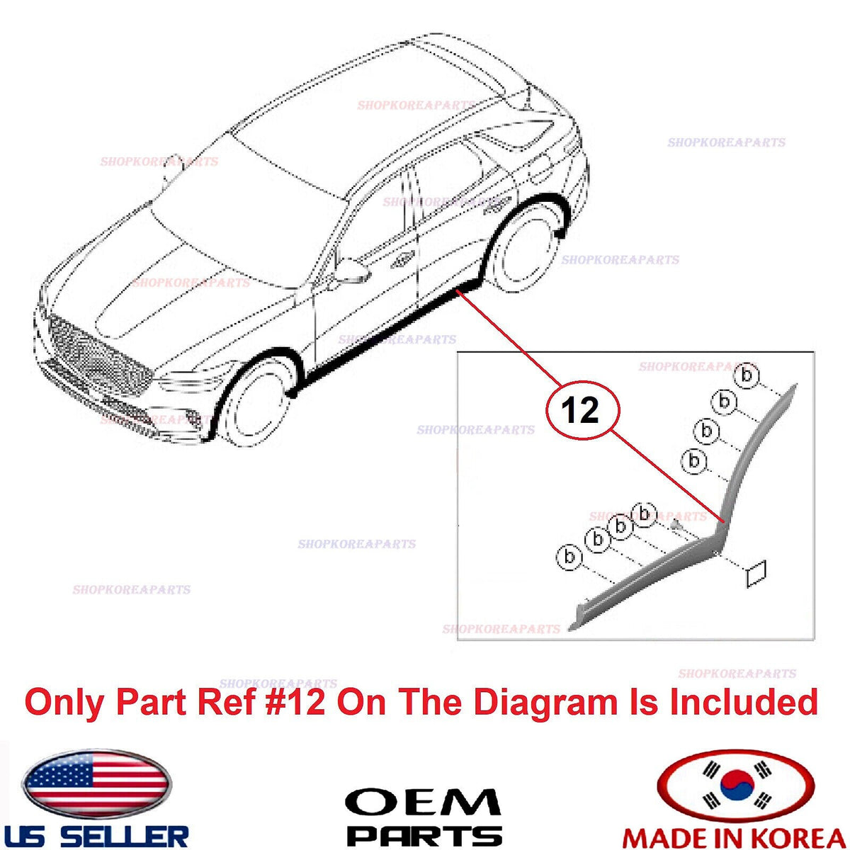 GENUINE Rear Door Lower Molding RIGHT Passenger Side ⭐OEM⭐ GV70 Sport 2022-2026