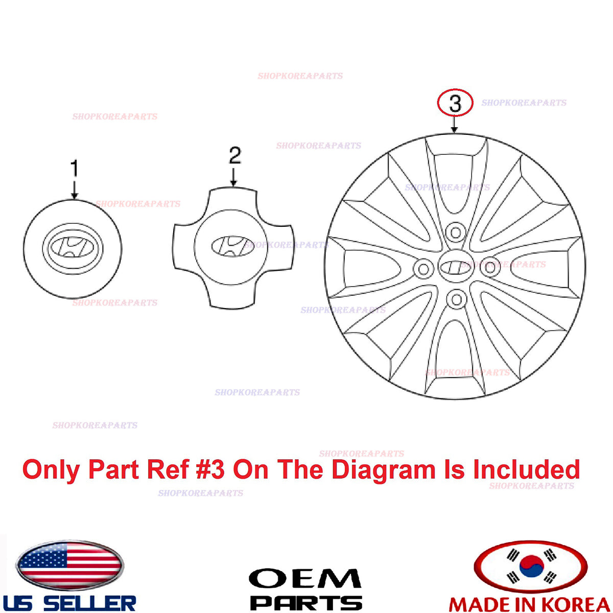 GENUINE 14" Hubcap Hub Cap Wheel Cover ⭐OEM⭐ HYUNDAI ACCENT 2015-2017 529601R100
