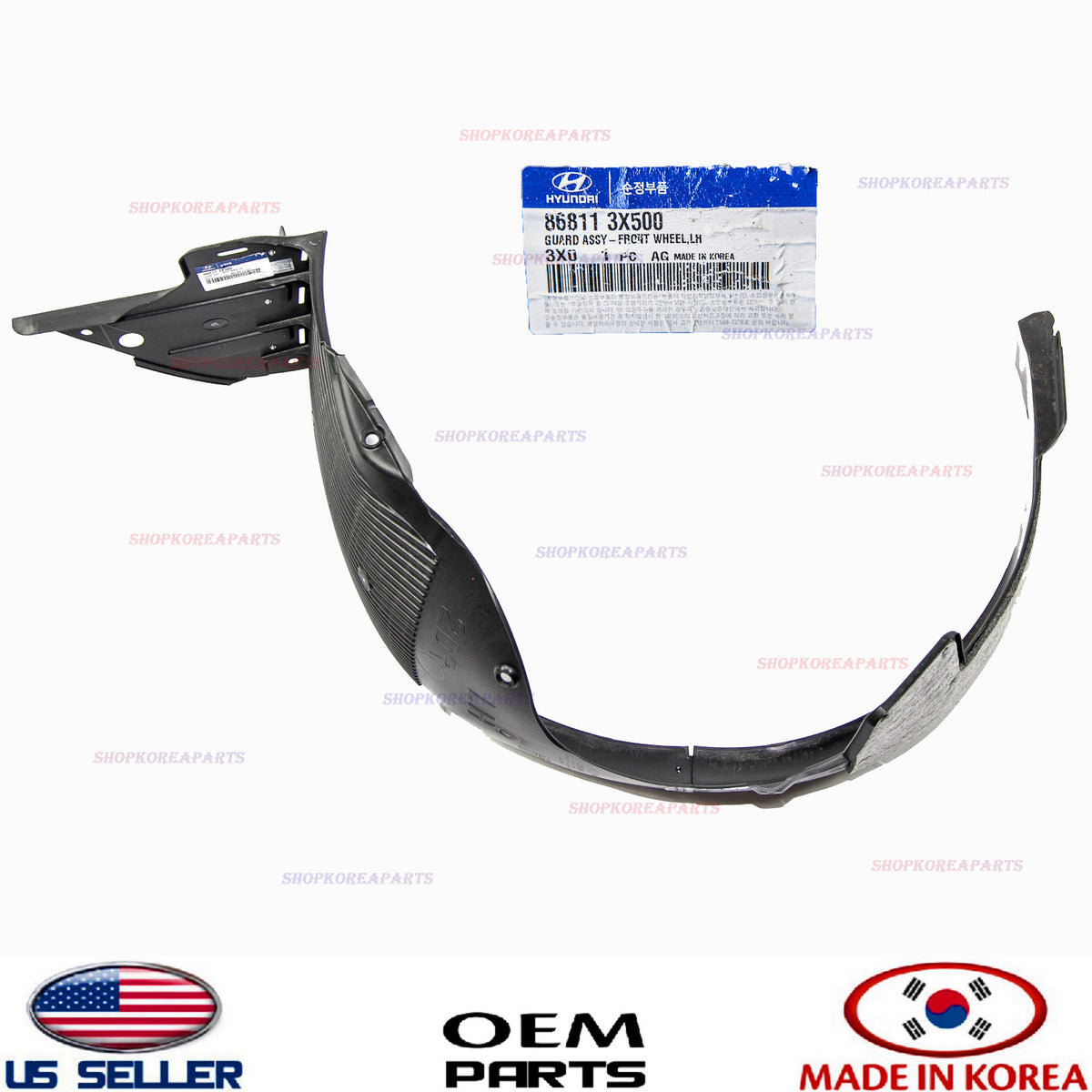FENDER LINER FRONT LEFT SIDE GENUINE! HYUNDAI ELANTRA COUPE 2013-2014 868113X500