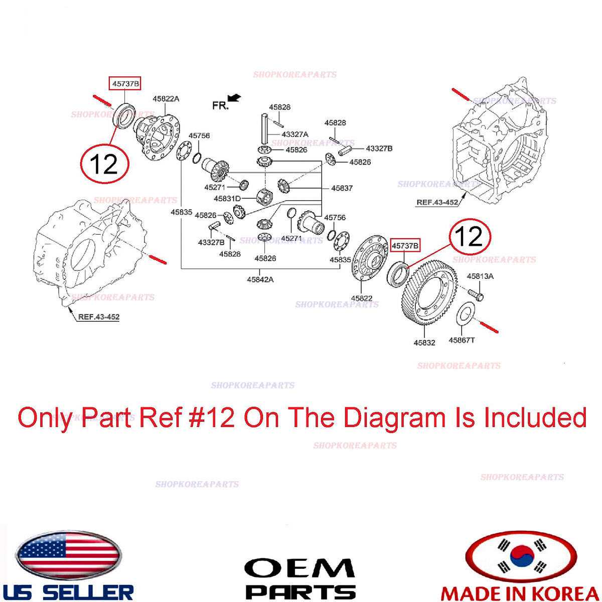 Automatic Transmission Differential Bearing OEM HYUNDAI KIA *See Compatibility