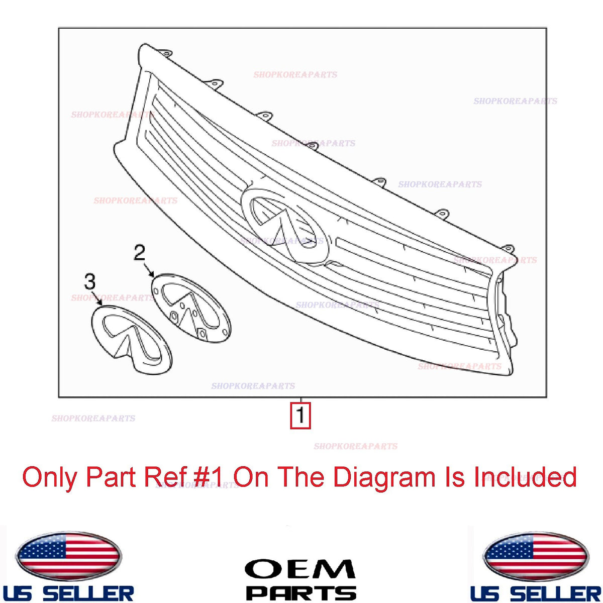 GENUINE Front Radiator Grille with Emblem ⭐OEM⭐ Infiniti QX70 2017 62070-6WP1A