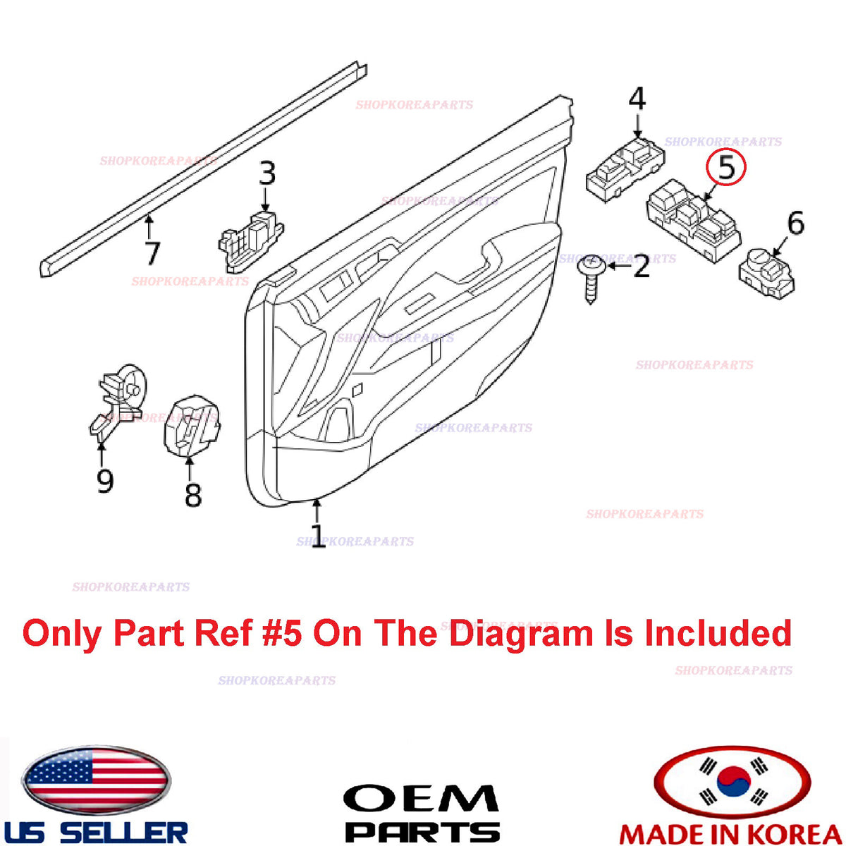 GENUINE Power Window Main Switch Driver Door ⭐OEM⭐ Elantra 2017-2020 *AUTO DOWN
