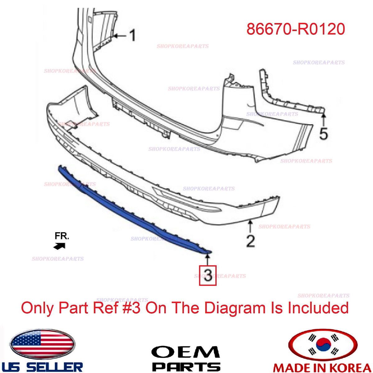GENUINE Rear Bumper Skid Plate Panel Lower CHROME ⭐OEM⭐ Kia Carnival 2022-2024