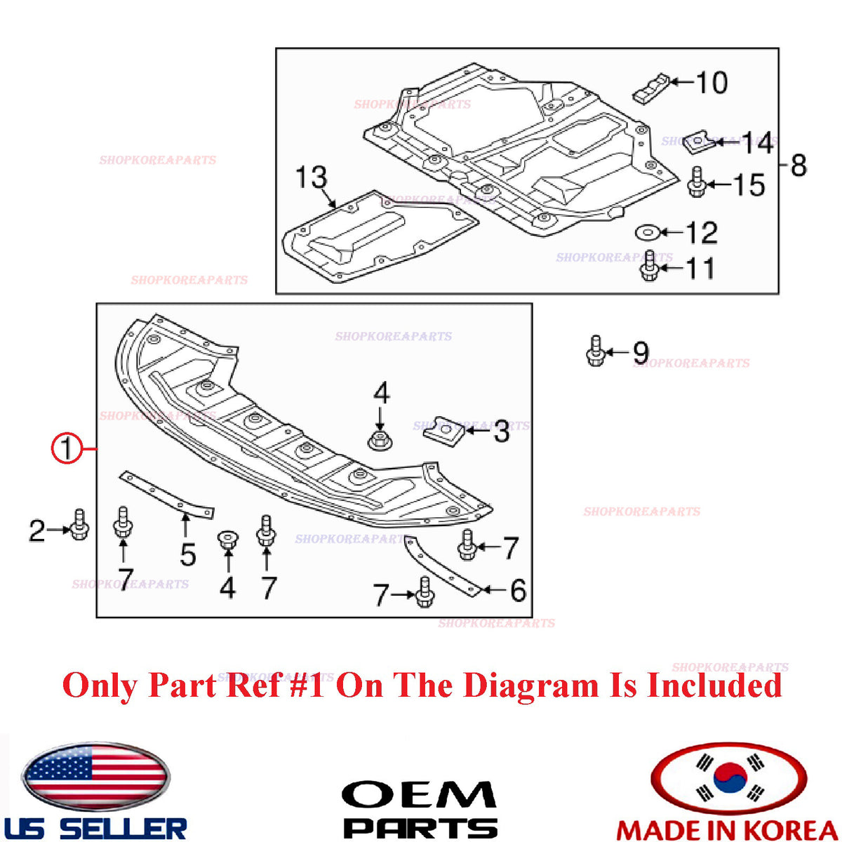 GENUINE Panel Under Cover Engine Front ⭐OEM⭐ KIA OPTIMA HYBRID 2019-2020