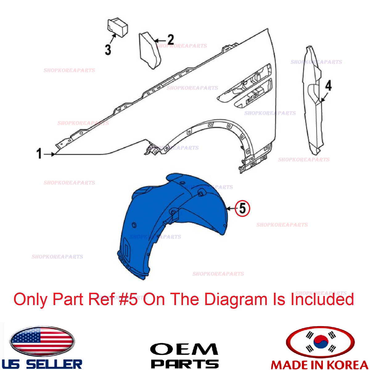 GENUINE Fender Liner Front LEFT Driver Side ⭐OEM⭐ Genesis GV80 2021-2024