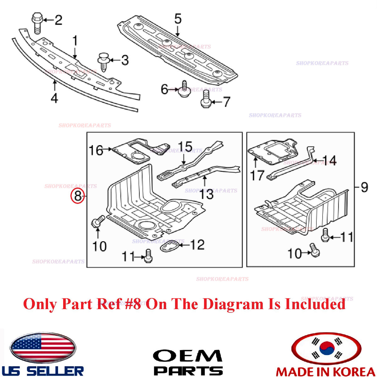 GENUINE Engine Splash Shield RIGHT Pass Side OEM SONATA OPTIMA 2.0L Turbo 11-14