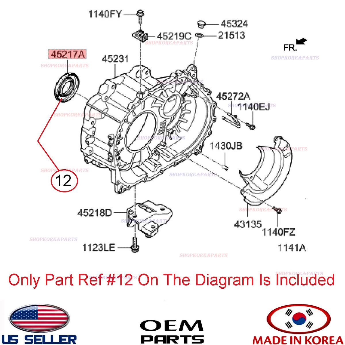 Automatic Transmission Output Shaft Seal RIGHT OEM HYUNDAI KIA See Compatibility