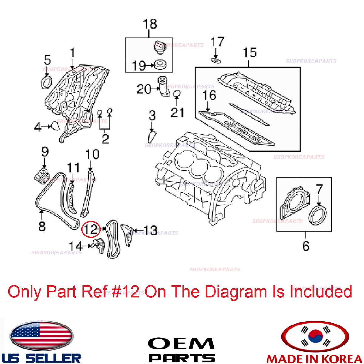 GENUINE Engine Oil Pump Timing Chain ⭐ HYUNDAI KIA 3.3L+3.8L *See compatibility