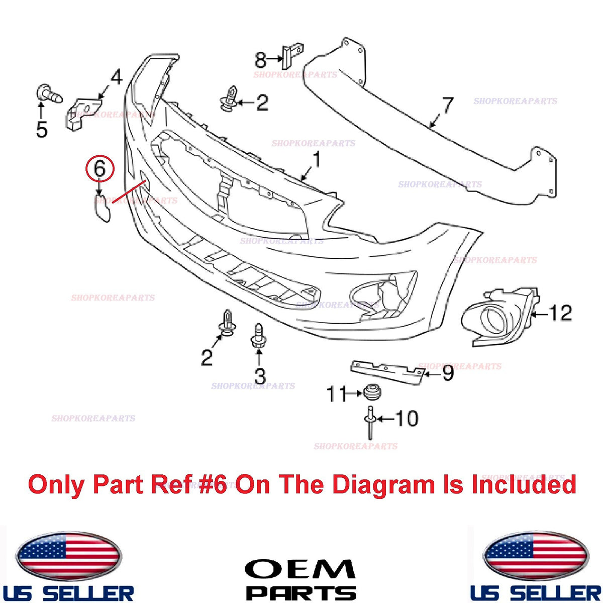 GENUINE Front Bumper Tow Eye Hook Cap Cover WHITE ⭐OEM⭐ Mirage G4 2017-2020