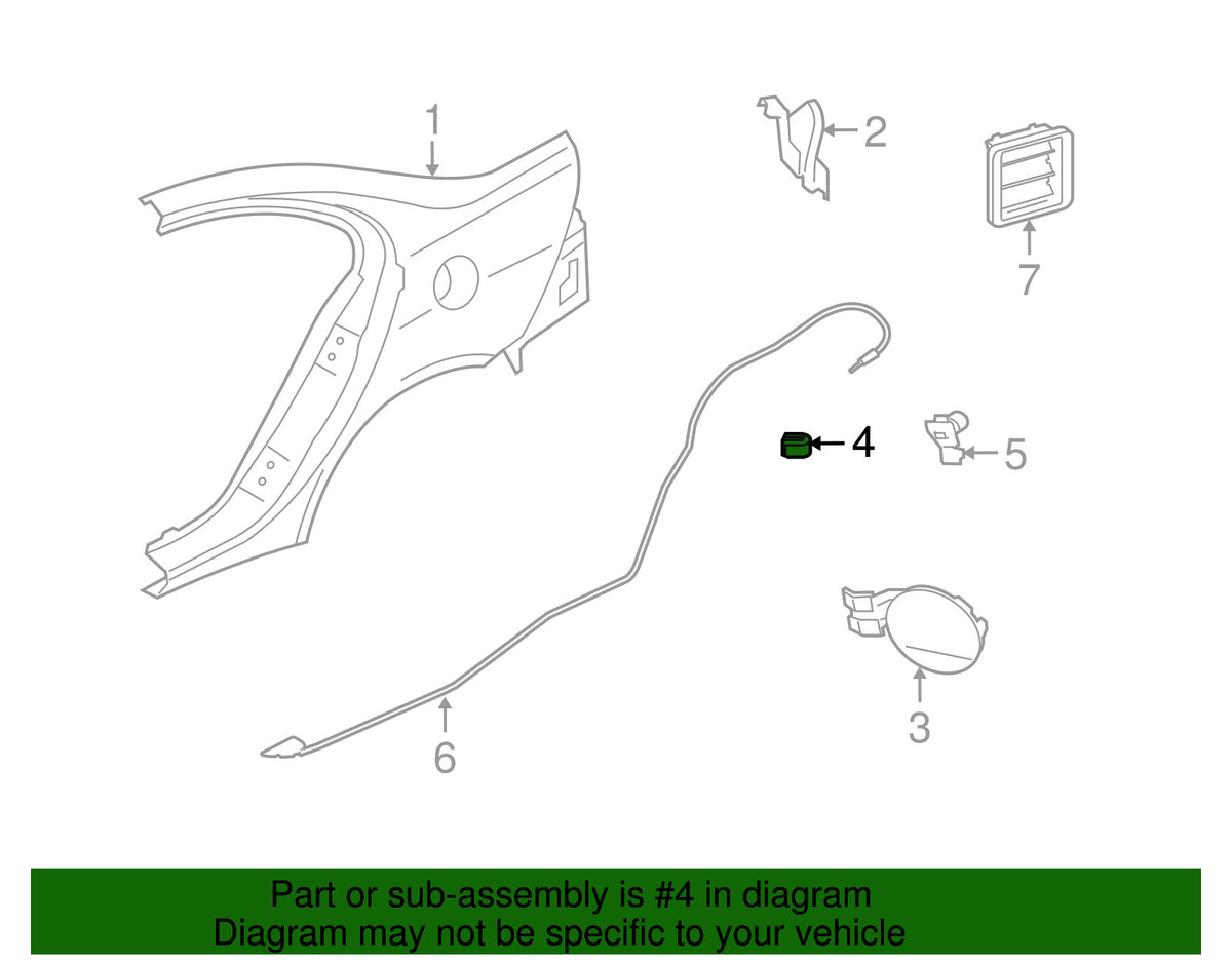 GENUINE OEM Fuel Door Release Cable Clip 1991-2017 Mitsubishi MR970563