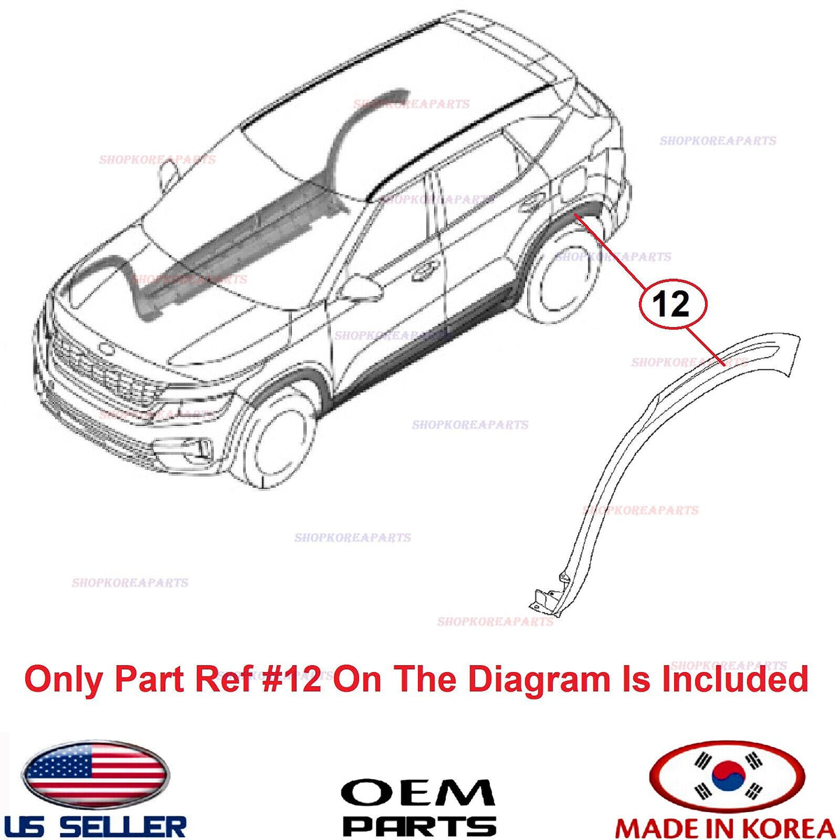 GENUINE Rear Fender Wheel Arch Molding RIGHT Passenger Side ⭐ SELTOS 2020-2025