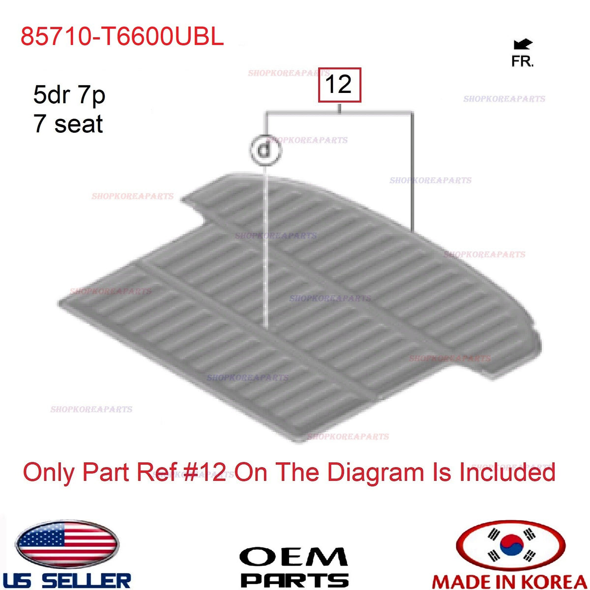 GENUINE Trunk Cargo Floor Cover Carpet Mat BLUE OEM Genesis GV80 7seat 2021-2025