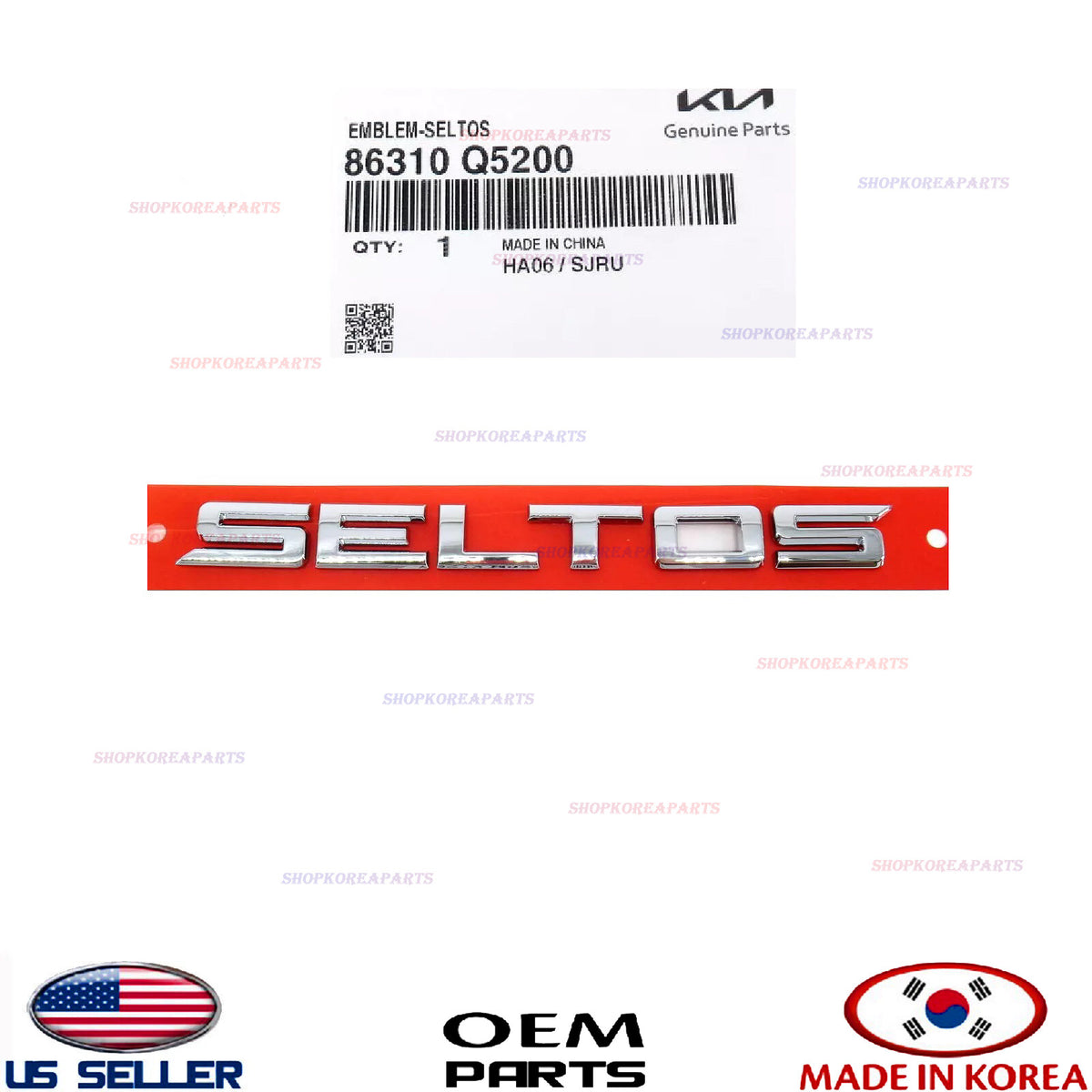 GENUINE Rear Tail Gate Emblem Nameplate ⭐OEM⭐ Kia Seltos 2020-2023 86310Q5200