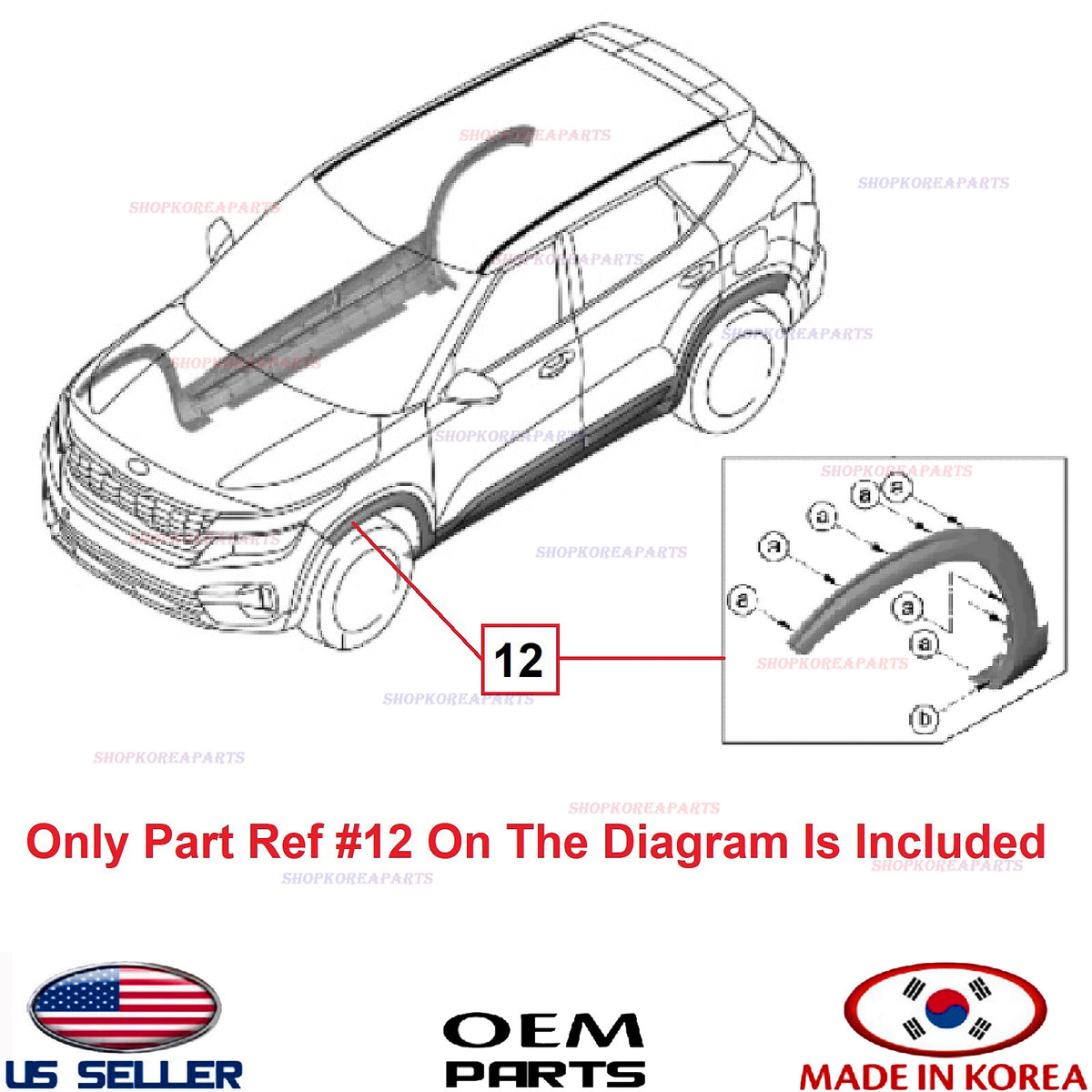 GENUINE Front Fender Wheel Molding LEFT Driver Side ⭐OEM⭐ KIA SELTOS 2020-2025