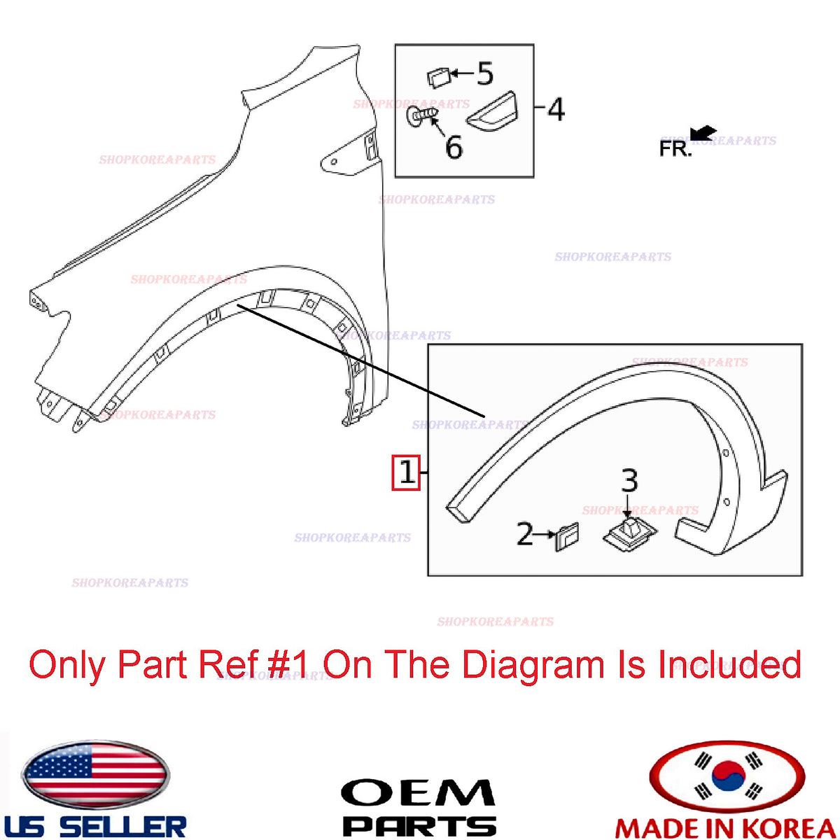 ✅GENUINE✅ Front Fender Wheel Molding LEFT Driver Side OEM Kia Sorento 2021-2024