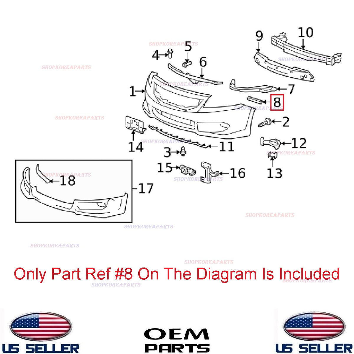 GENUINE Front Bumper Bracket Retainer LEFT Driver Side OEM Accord Coupe 2008-12
