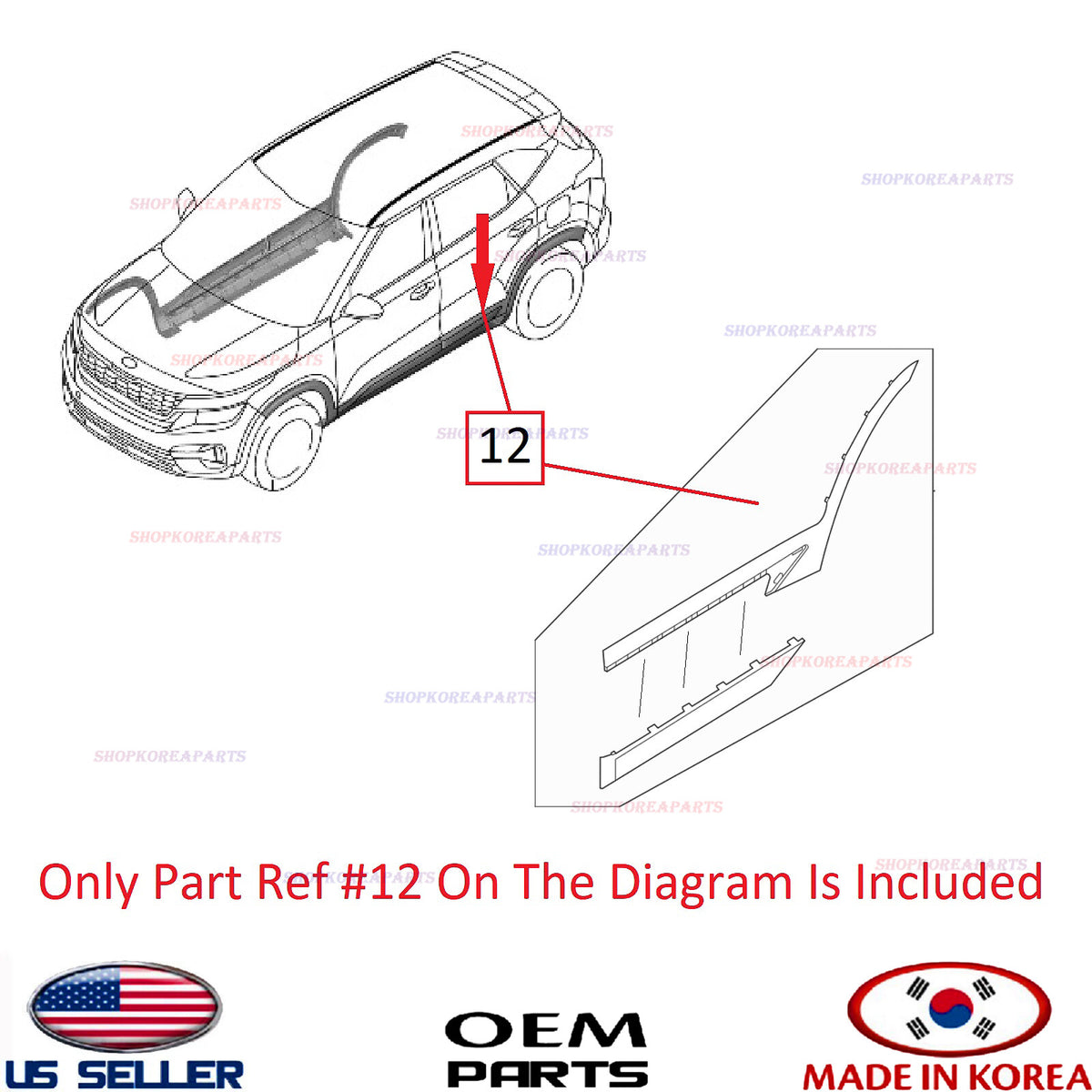 GENUINE Rear Door Molding LEFT Driver ⭐OEM⭐ Kia Seltos 2020-2025 87731-Q5000