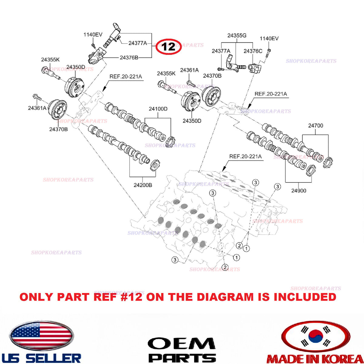 GENUINE Oil Control Valve Exhaust LEFT ⭐OEM⭐ HYUNDAI KIA *See compatibility