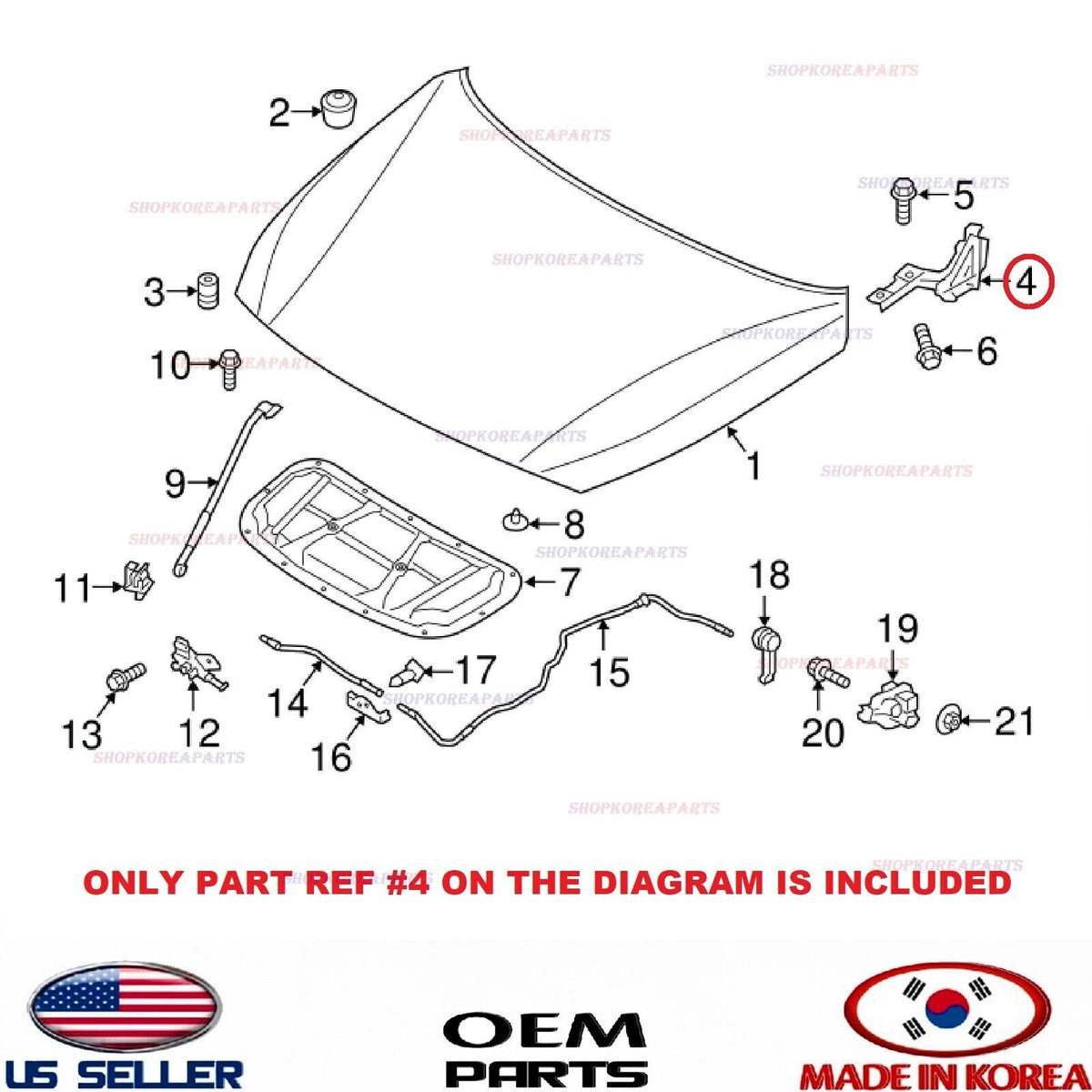 GENUINE Hood Hinge LEFT Driver Side ⭐OEM⭐ Elantra GT Hatchback 2018-2020