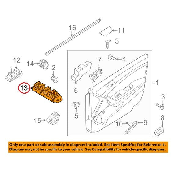 GENUINE Power Window Main Switch Driver Door Left OEM Hyundai Sonata 2015-2019