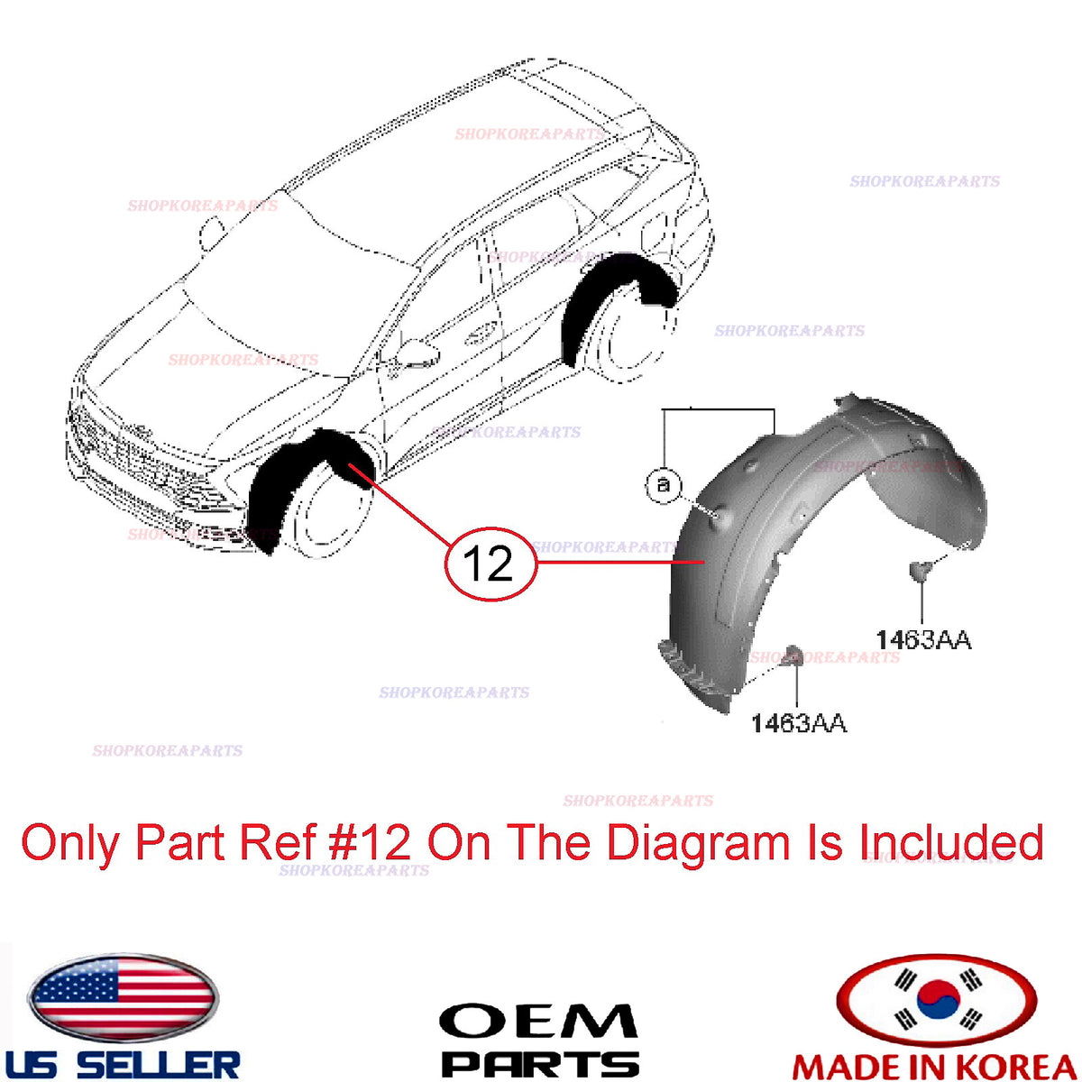 GENUINE OEM Fender Liner Front LEFT Driver Side 2023-2025 Kia Sportage