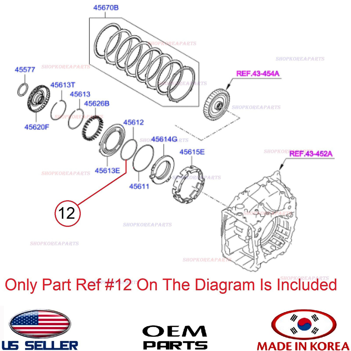 GENUINE Automatic Transmission Ring Seal ⭐OEM⭐ Hyundai Kia 45612-3B001
