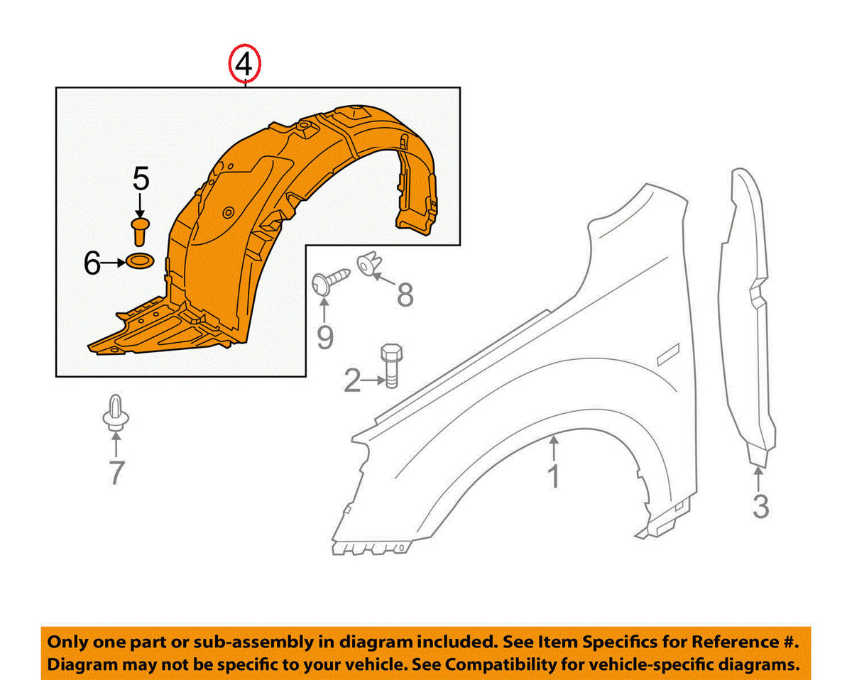 GENUINE Fender Liner Front LEFT Driver Side OEM KIA CADENZA 2014-2016 868113R500