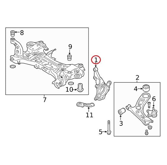 GENUINE Front Axle Steering Knuckle Driver Side LEFT OEM Hyundai Kona 2018-2023