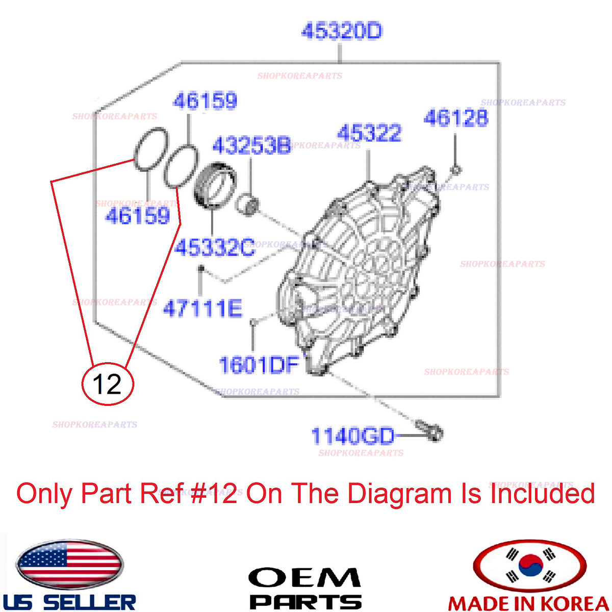 GENUINE Automatic Transmission Case Ring Seal ⭐OEM⭐ Hyundai Kia 46194-3B000