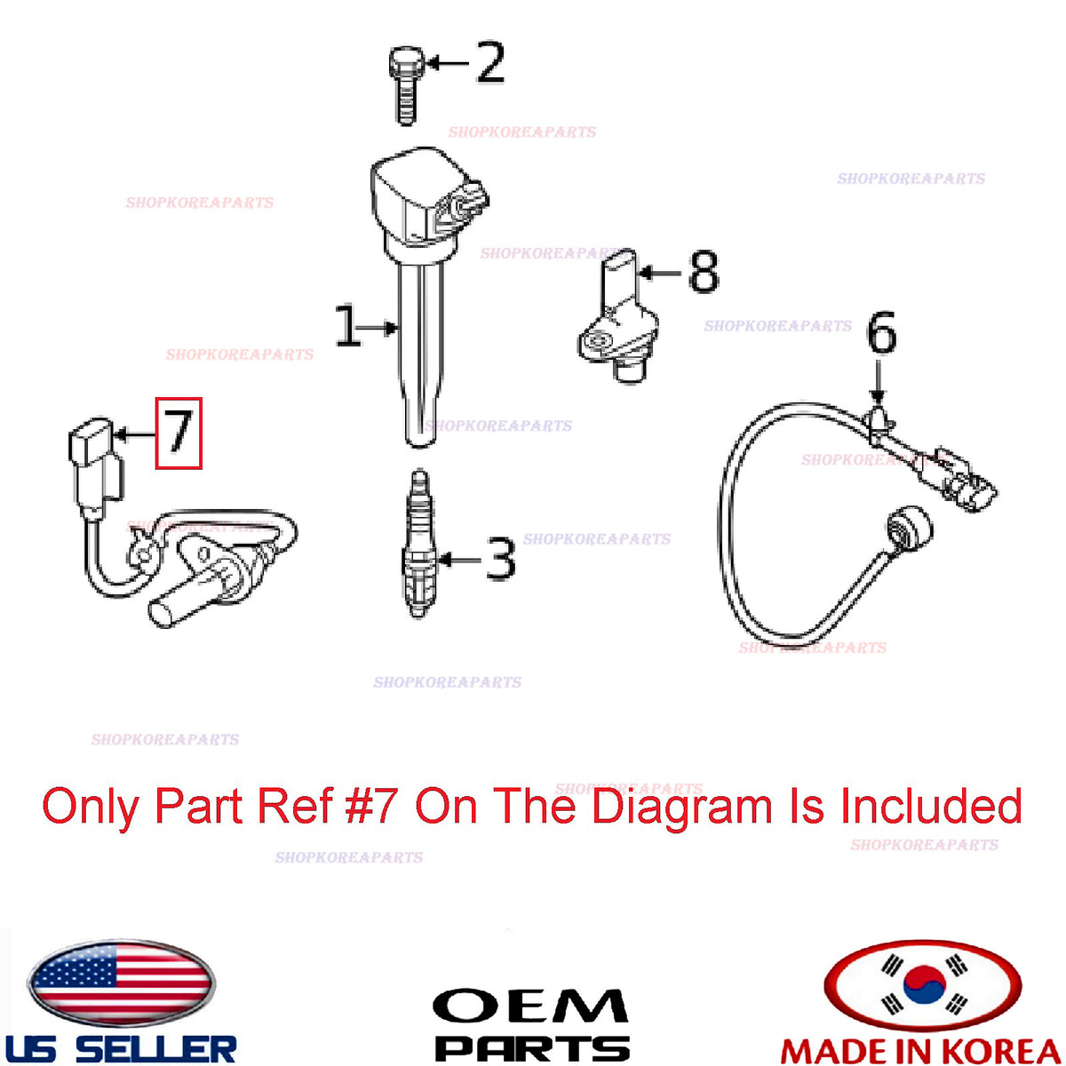 GENUINE Crankshaft Position Sensor OEM Elantra 2.0L 2021-2025 Kona 2.0L 2022-26