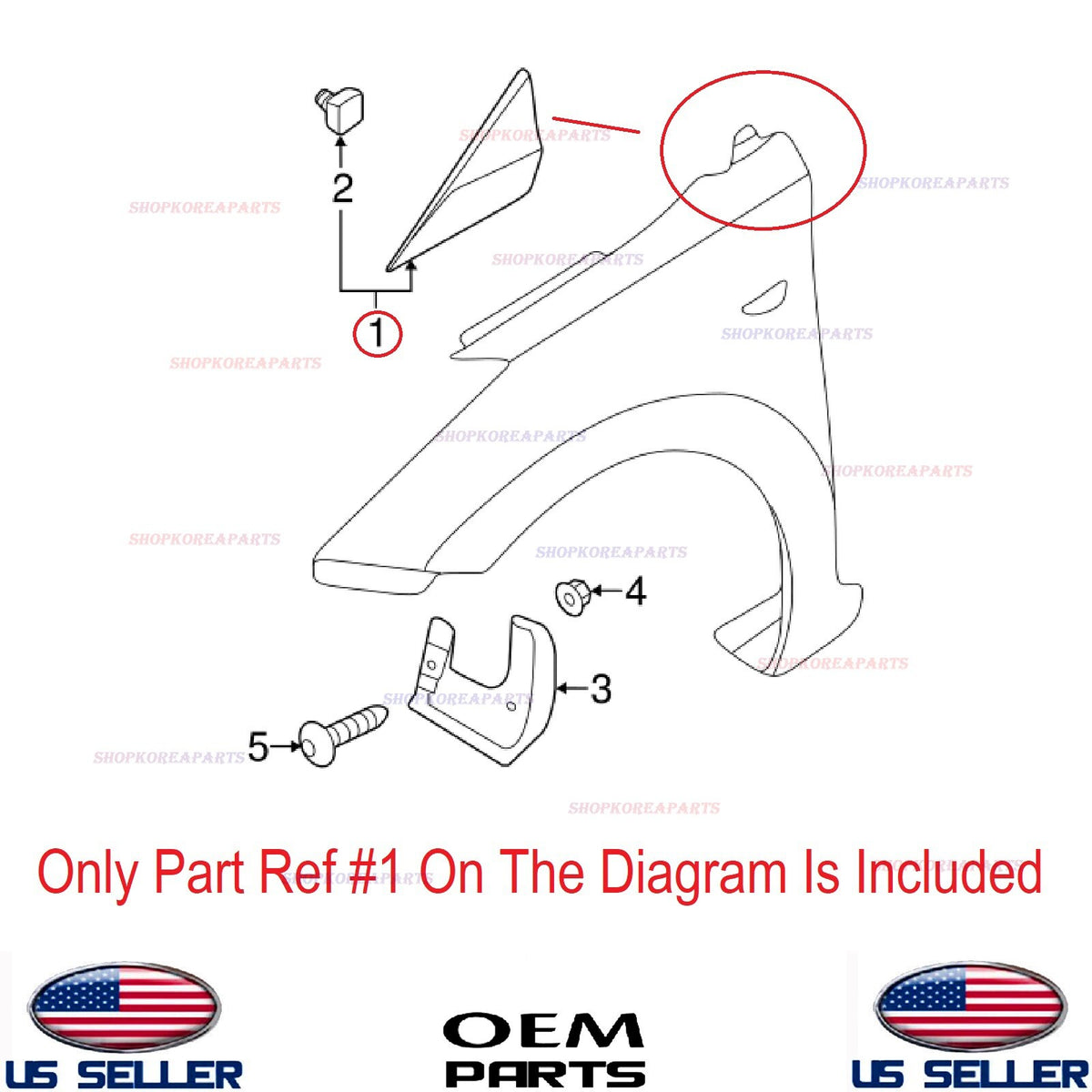 GENUINE Fender Pillar Trim Molding Corner Trim Passenger Side OE ELANTRA 14-16
