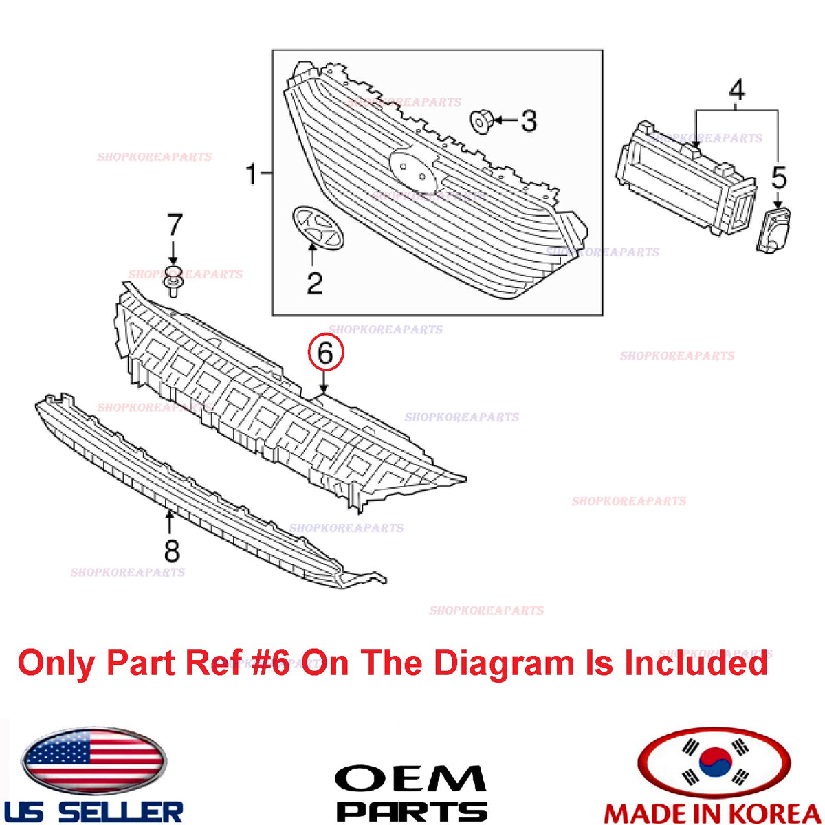 GENUINE Cover Grille Upper Radiator Sight Shield ⭐OEM⭐ Ioniq Hybrid 2017-2022