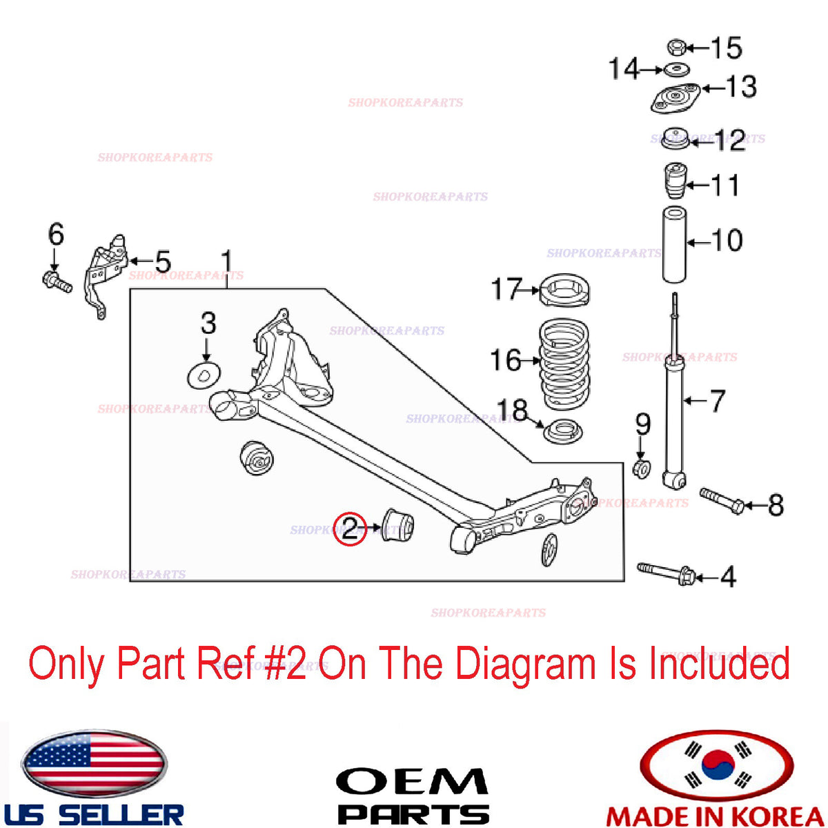GENUINE Rear Suspension Bushing OEM ⭐ KIA SOUL 2014-2019 55160B2000