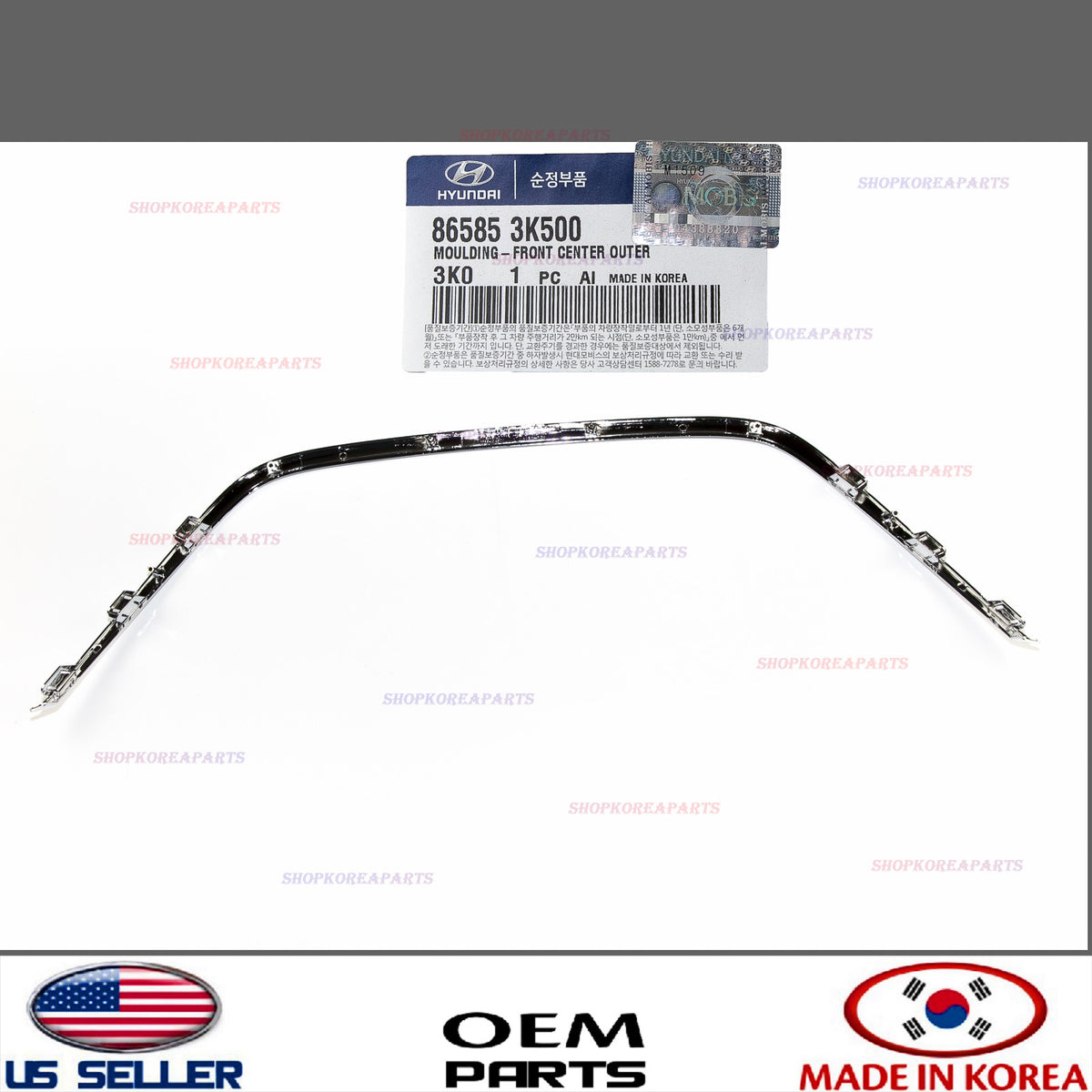GENUINE Grille Chrome Radiator Surround Trim Front Center Molding Sonata 09-10