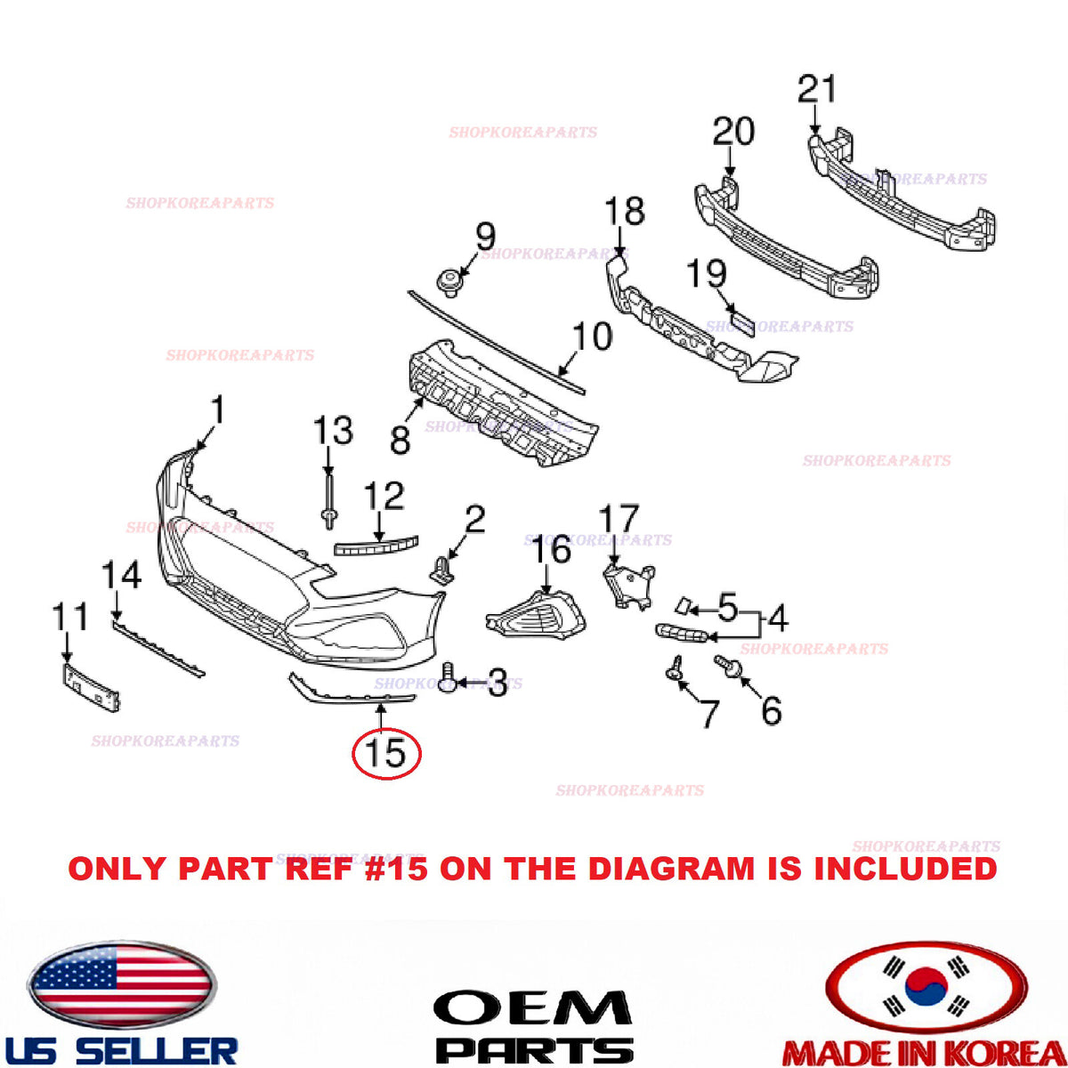 GENUINE Front Bumper Lower Chrome Molding LEFT Driver Side OEM SONATA sport18-19