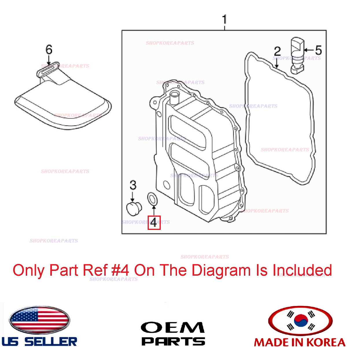 Automatic Transmission Oil Level Plug Gasket OEM HYUNDAI KIA *See Compatibility