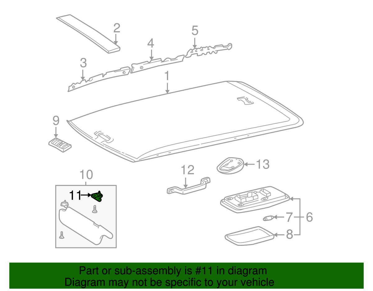 GENUINE OEM Sun-Visor Holder 2001-2005 Toyota RAV4 74348-42010-A0