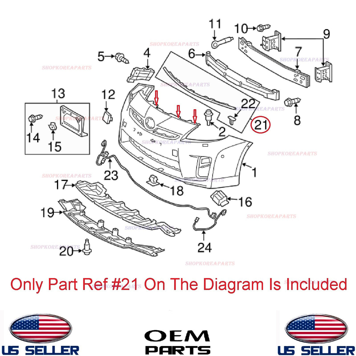GENUINE OEM Front Bumper Upper Rubber Seal Strip 2010–2015 Toyota Prius