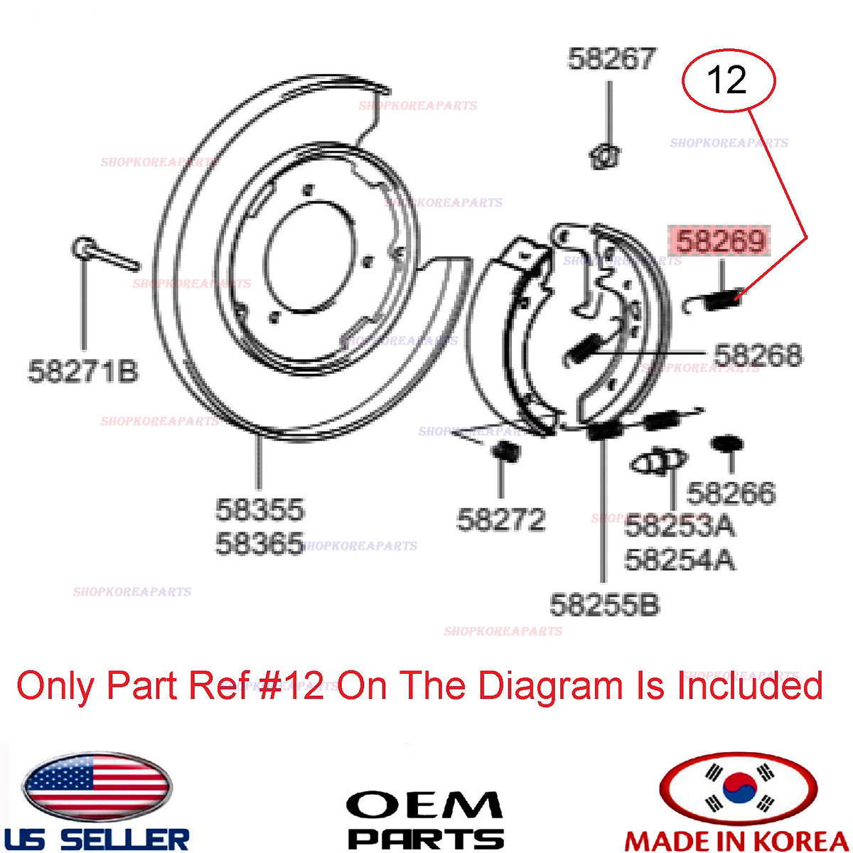 Parking Brake Shoe Return Spring Upper ⭐OEM⭐ Sonata 1999-2005 Optima 2001-2006