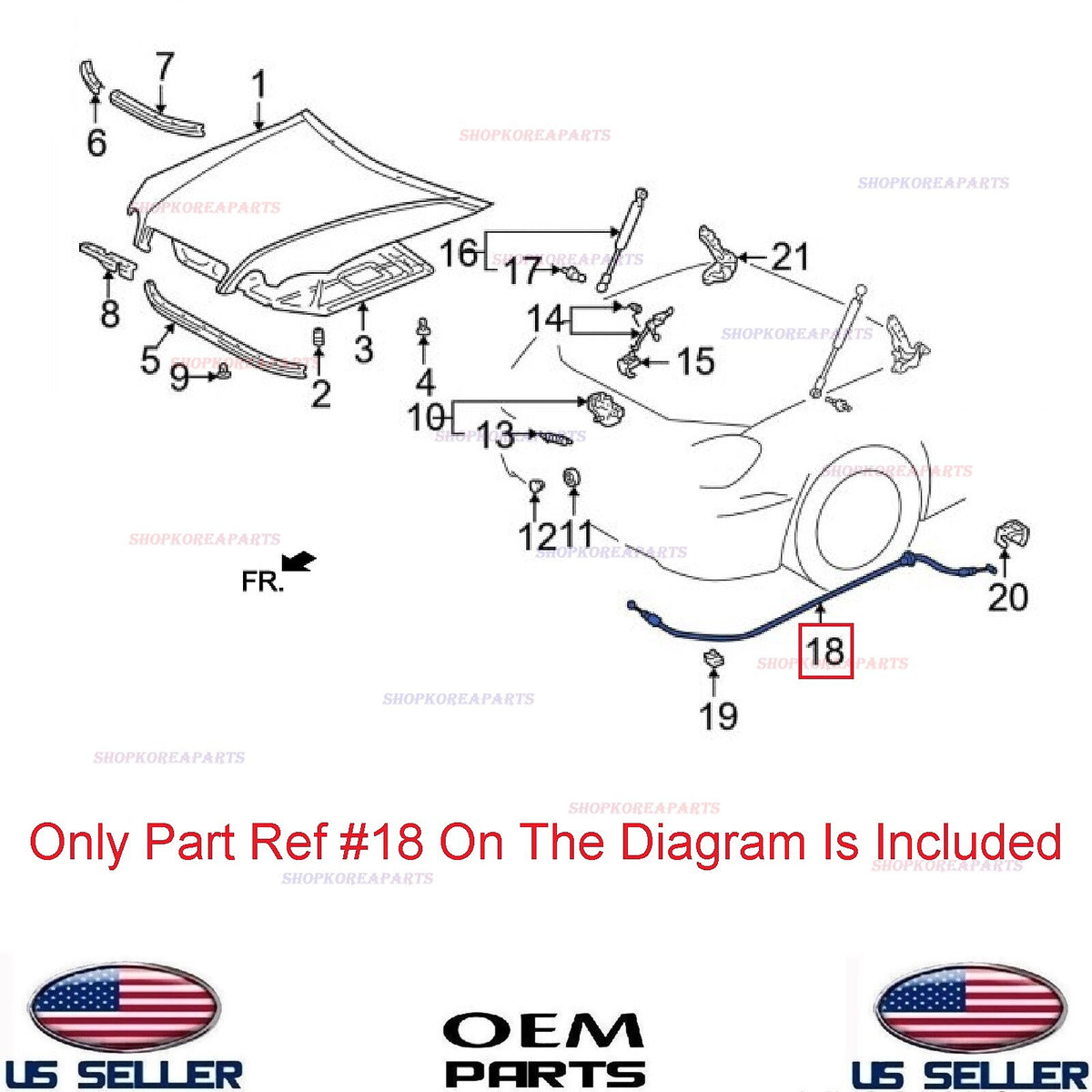 GENUINE Hood Latch Release Cable ⭐OEM⭐ Lexus GS300 GS400 GS430 1998-2005