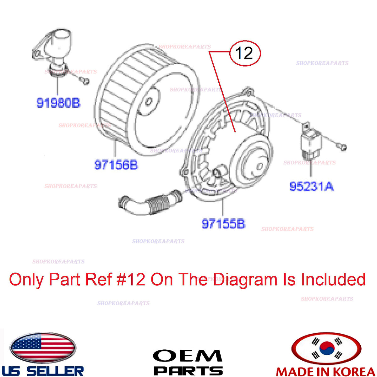 GENUINE GENUINE HVAC Blower Motor ⭐OEM⭐ Hyundai HD 97155-7A500