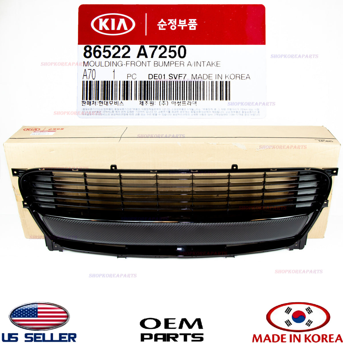 GRILLE LOWER RADIATOR CENTER GENUINE KIA FORTE KOUP + FORTE 5 14-16 86522A7250